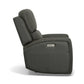 Linden Charcoal Leather Power Recliner with Power Headrest & Lumbar