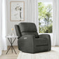Linden Charcoal Leather Power Recliner with Power Headrest & Lumbar