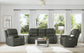 Linden Charcoal Leather Power Recliner with Power Headrest & Lumbar
