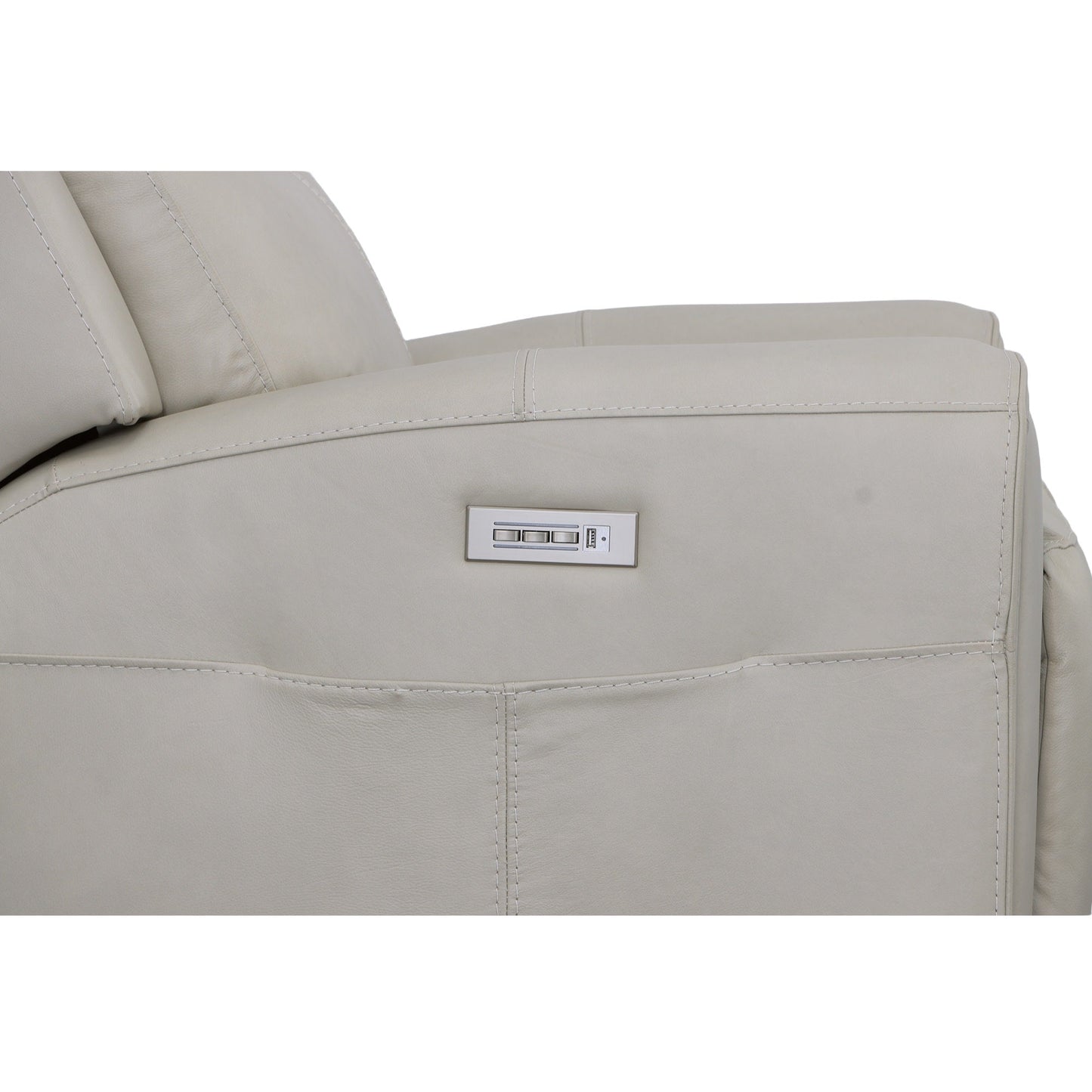 Barnett Gray Matters Leather Power Recliner with Power Headrest & Lumbar