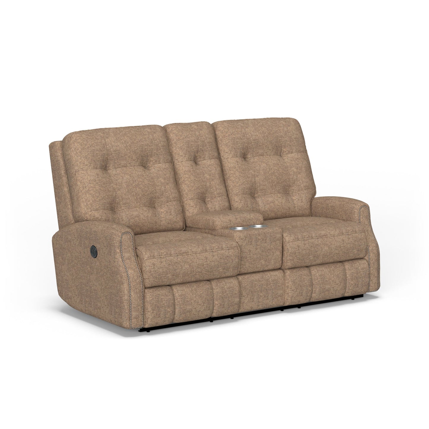 Devon Fabric Power Reclining Loveseat with Console