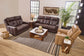 Ranger Rustic Brown Leather Power Reclining Loveseat with Power Headrest, Lumbar, Heat & Massage