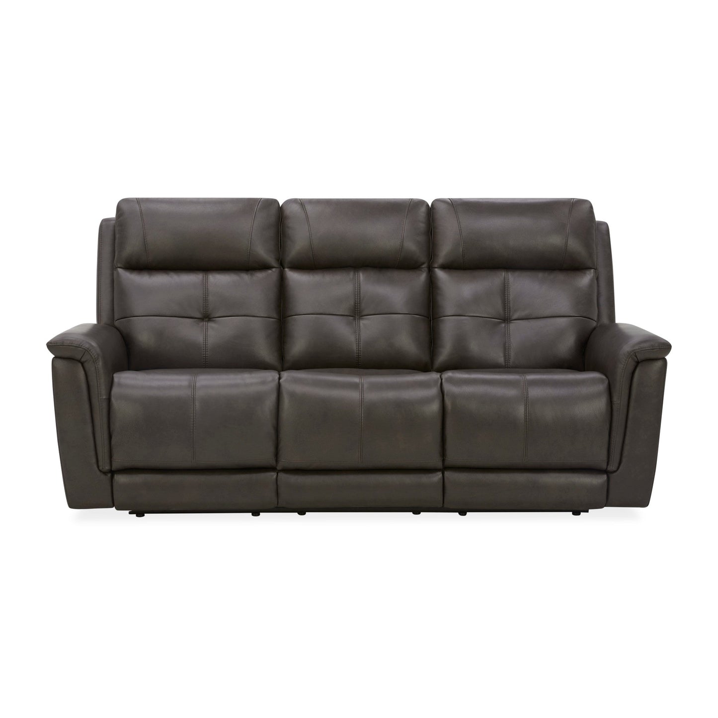 Ranger Rustic Brown Leather Power Reclining Sofa with Console, Power Headrest, Lumbar, Heat & Massage
