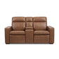 Dutch Cortado Leather Power Reclining Loveseat with Console, Power Headrest & Lumbar