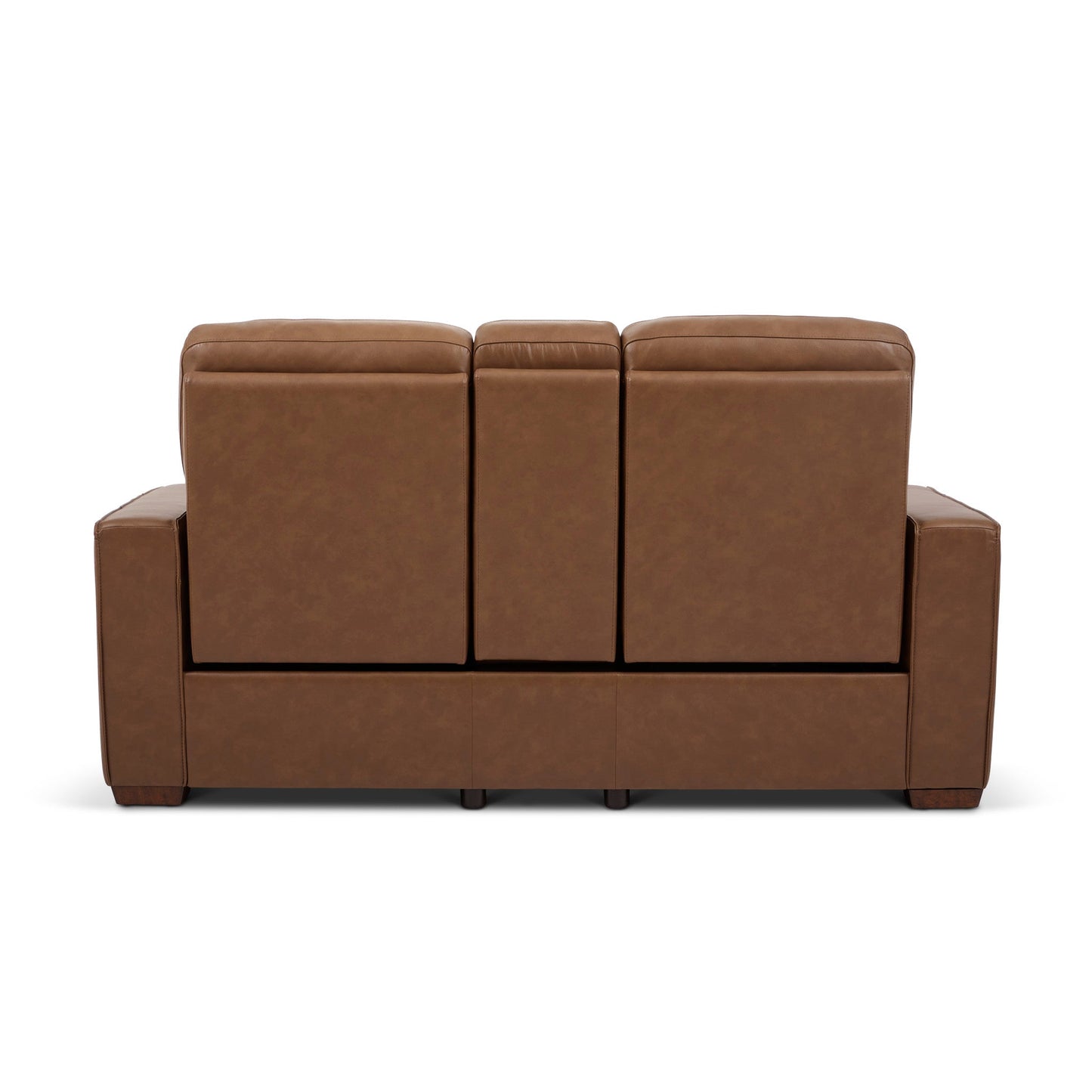 Dutch Cortado Leather Power Reclining Loveseat with Console, Power Headrest & Lumbar