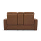 Dutch Cortado Leather Power Reclining Loveseat with Console, Power Headrest & Lumbar