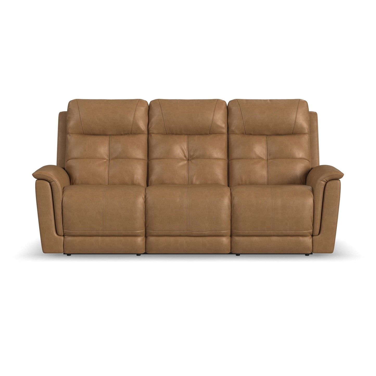 Ranger Oakridge Leather Power Reclining Sofa with Console, Power Headrest, Lumbar, Heat & Massage