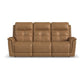 Ranger Oakridge Leather Power Reclining Sofa with Console, Power Headrest, Lumbar, Heat & Massage