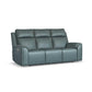 Vernon Admiral Vinyl Power Reclining Sofa with Console, Power Headrest, Lumbar, Heat & Massage