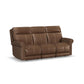Alexander Tawny Leather Power Reclining Sofa with Console, Power Headrest & Lumbar