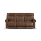 Alexander Tawny Leather Power Reclining Sofa with Console, Power Headrest & Lumbar
