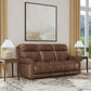 Alexander Tawny Leather Power Reclining Sofa with Console, Power Headrest & Lumbar