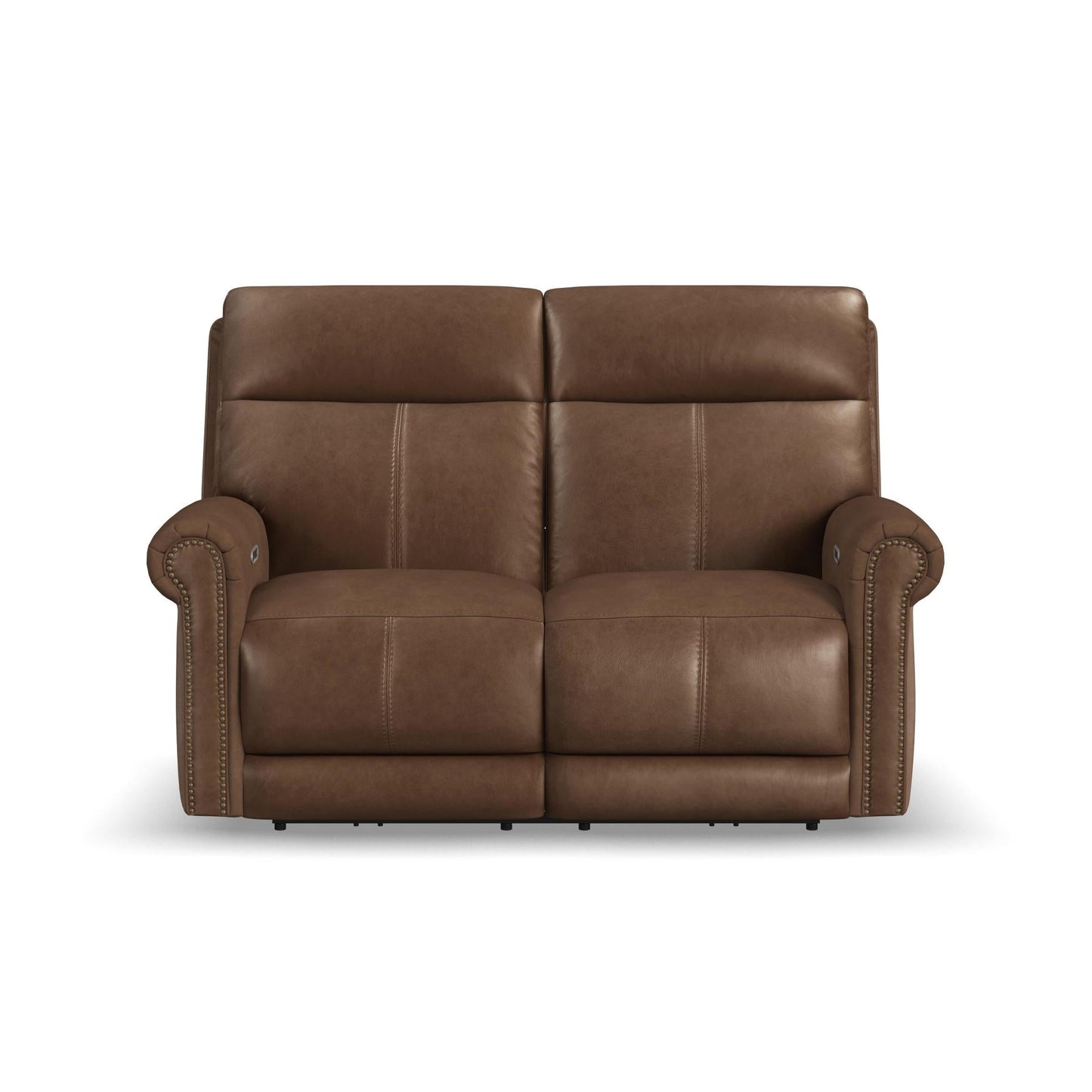 Alexander Tawny Leather Power Reclining Loveseat with Power Headrest & Lumbar