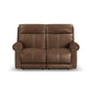 Alexander Tawny Leather Power Reclining Loveseat with Power Headrest & Lumbar