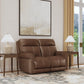 Alexander Tawny Leather Power Reclining Loveseat with Power Headrest & Lumbar