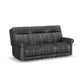 Alexander Weathered Stone Leather Power Reclining Sofa with Console, Power Headrest & Lumbar