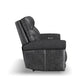 Alexander Weathered Stone Leather Power Reclining Loveseat with Power Headrest & Lumbar