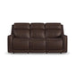 Alister Burnt Umber Leather Power Gliding Sofa with Power Headrests & Lumbar