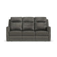 Maxwell Cinder Leather Power Reclining Sofa with Power Headrests and Lumbar