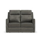 Maxwell Cinder Leather Power Reclining Loveseat with Power Headrests and Lumbar