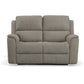 Henry Fog Fabric Power Reclining Loveseat with Power Headrests & Lumbar