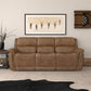 Beau Silt Fabric Power Reclining Sofa with Power Headrests