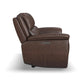 Beau Sable Fabric Power Reclining Loveseat with Console & Power Headrests