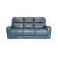 Oasis Storm Leather Power Reclining Sofa with Power Headrests, Lumbar, Heat & Massage