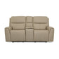 Jarvis Parchment Leather Power Reclining Loveseat with Console & Power Headrests