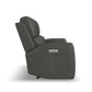 Linden Charcoal Leather Power Reclining Loveseat with Console & Power Headrests & Lumbar