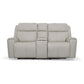 Barnett Gray Matters Leather Power Reclining Loveseat with Console, Power Headrests & Lumbar