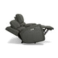 Linden Charcoal Leather Power Reclining Loveseat with Console & Power Headrests & Lumbar