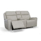 Barnett Gray Matters Leather Power Reclining Loveseat with Console, Power Headrests & Lumbar