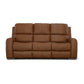 Linden Caramel Leather Power Reclining Sofa with Power Headrests & Lumbar