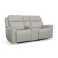 Barnett Gray Matters Leather Power Reclining Loveseat with Console, Power Headrests & Lumbar
