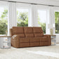 Linden Caramel Leather Power Reclining Sofa with Power Headrests & Lumbar