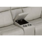 Barnett Gray Matters Leather Power Reclining Loveseat with Console, Power Headrests & Lumbar