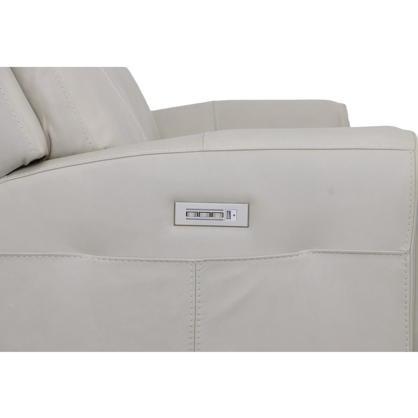 Barnett Gray Matters Leather Power Reclining Sofa with Power Headrests & Lumbar