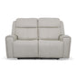 Barnett Gray Matters Leather Power Reclining Loveseat with Power Headrests & Lumbar