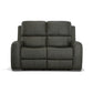 Linden Charcoal Leather Power Reclining Loveseat with Power Headrests & Lumbar