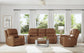 Linden Caramel Leather Power Reclining Sofa with Power Headrests & Lumbar