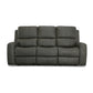 Linden Charcoal Leather Power Reclining Sofa with Power Headrests & Lumbar
