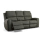 Linden Charcoal Leather Power Reclining Sofa with Power Headrests & Lumbar