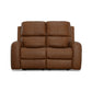 Linden Caramel Leather Power Reclining Loveseat with Power Headrests & Lumbar