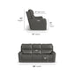 Carter Smoke Fabric Power Reclining Sofa with Console & Power Headrests & Lumbar