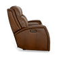 Mustang Rust Leather Power Loveseat with Console with Power Headrest