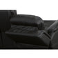 Crew Raven Leather Power Reclining Loveseat with Console, Power Headrests & Lumbar