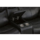 Crew Raven Leather Power Reclining Loveseat with Console, Power Headrests & Lumbar
