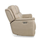 Crew Pebble Leather Power Reclining Sofa with Power Headrests & Lumbar