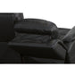 Crew Raven Leather Power Reclining Sofa with Power Headrests & Lumbar